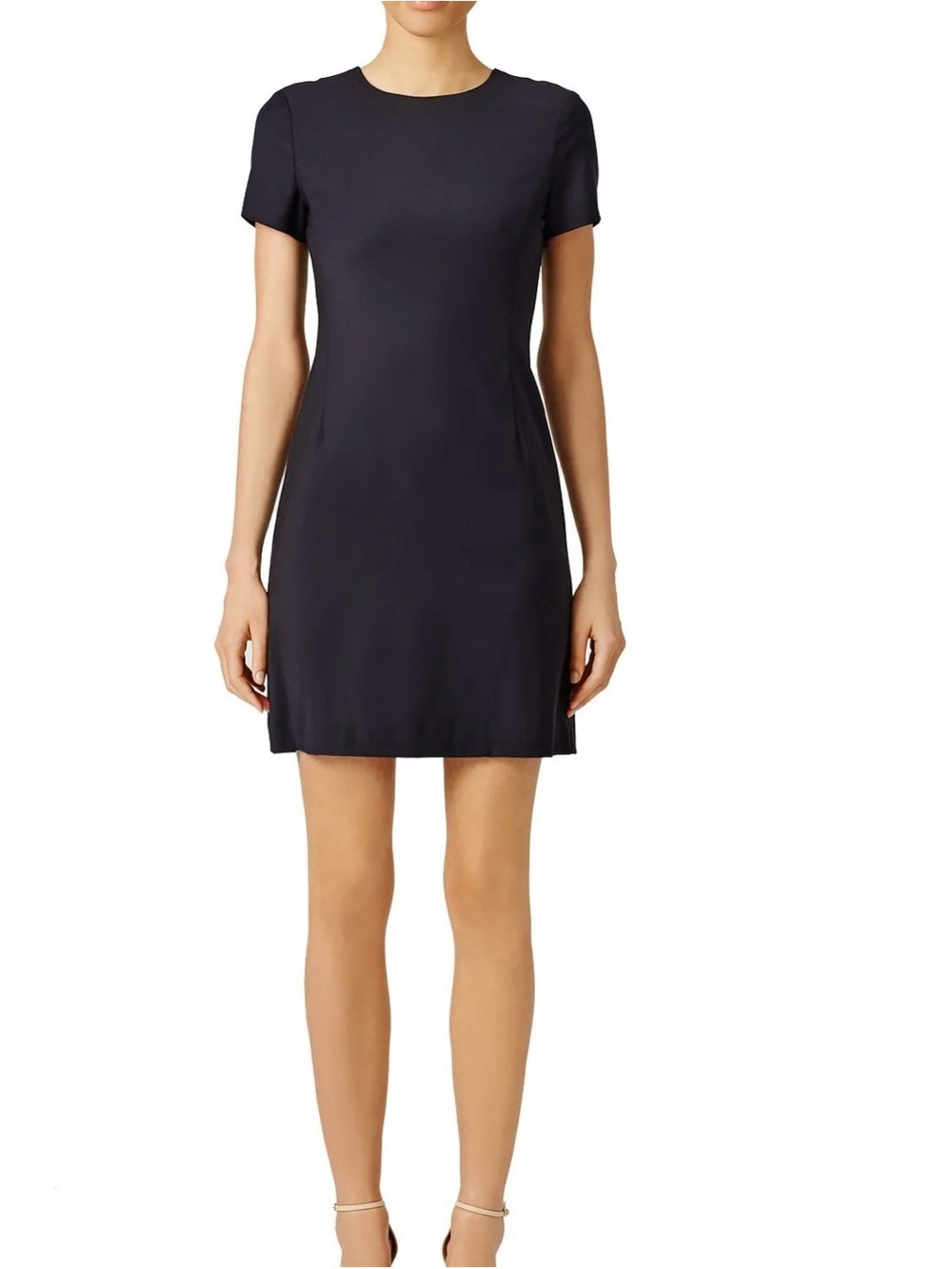 Theory Navy Short-Sleeve crepe Mini Sheath Dress size 2